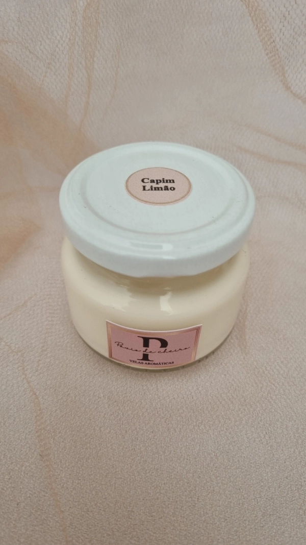 Vela Aromática Artesanal Tampa Metálica 80 gramas- Capim Limão - Image 2